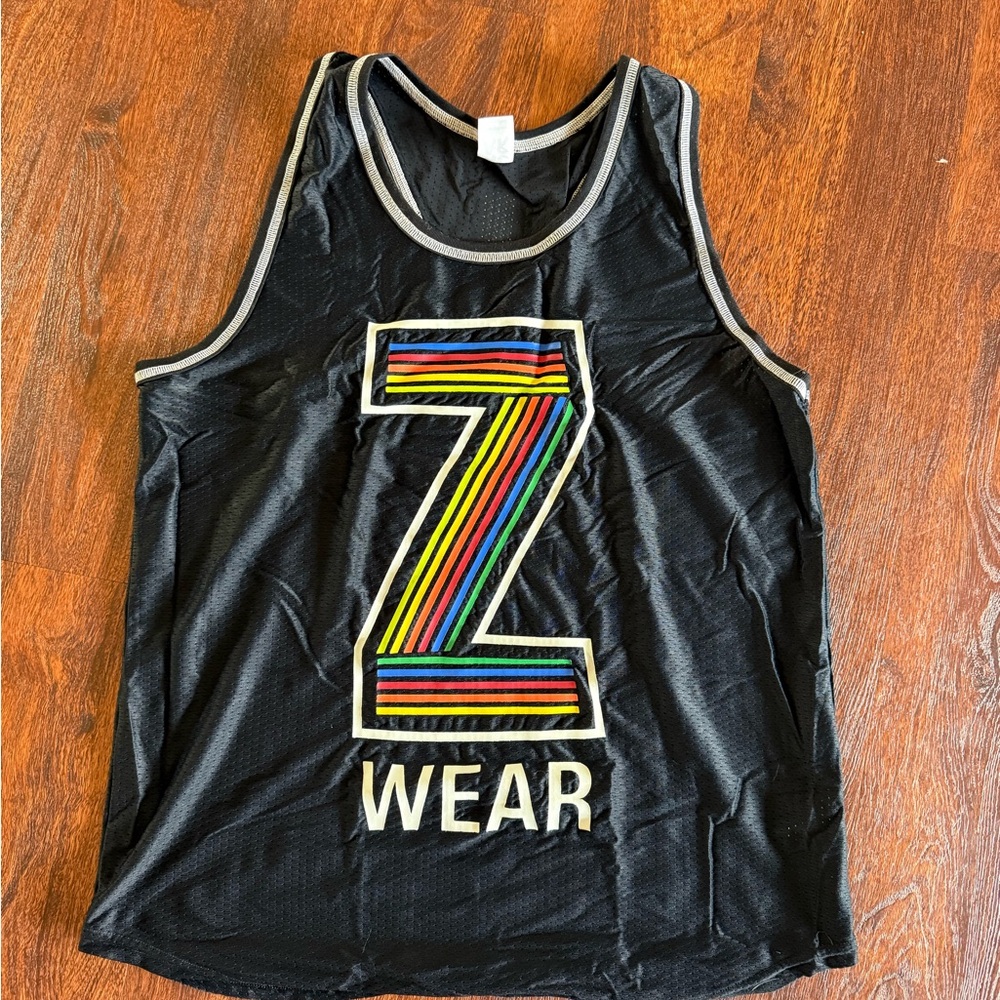 Zumba Fitness Black Tank Top with Multicolor Z Design